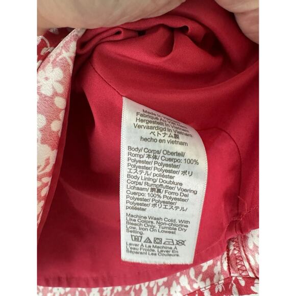 J. Crew Floral Sleeveless Scalloped Neck Back Cami Adjustable Straps Top 0 Red - Picture 9 of 15